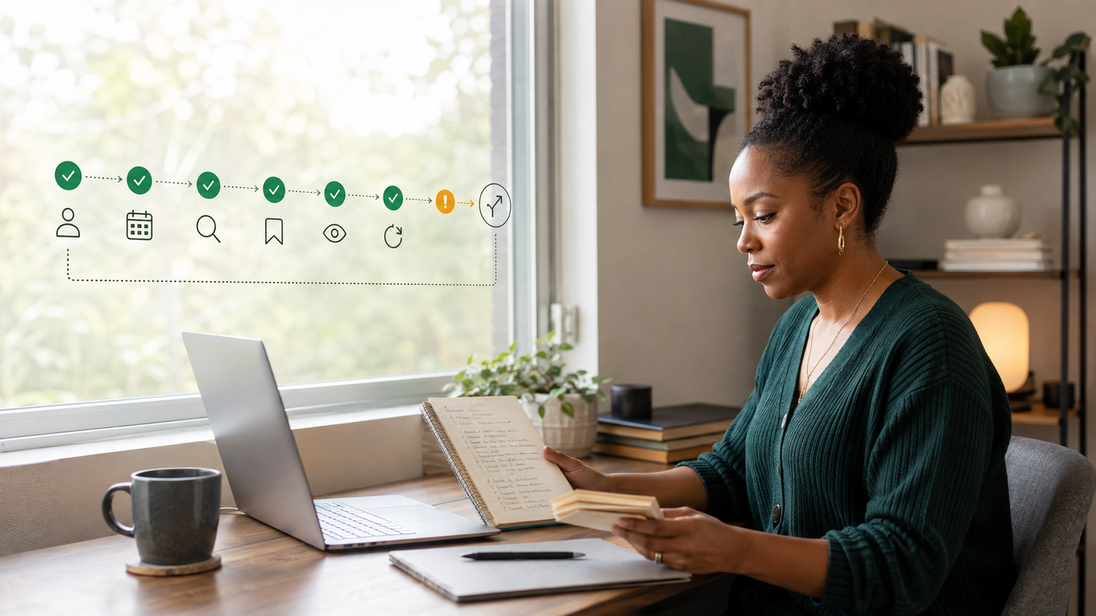 A solo consultant reviewing an Apollo free-trial test plan with search, save, reveal, credit, and upgrade-or-revert checkpoints