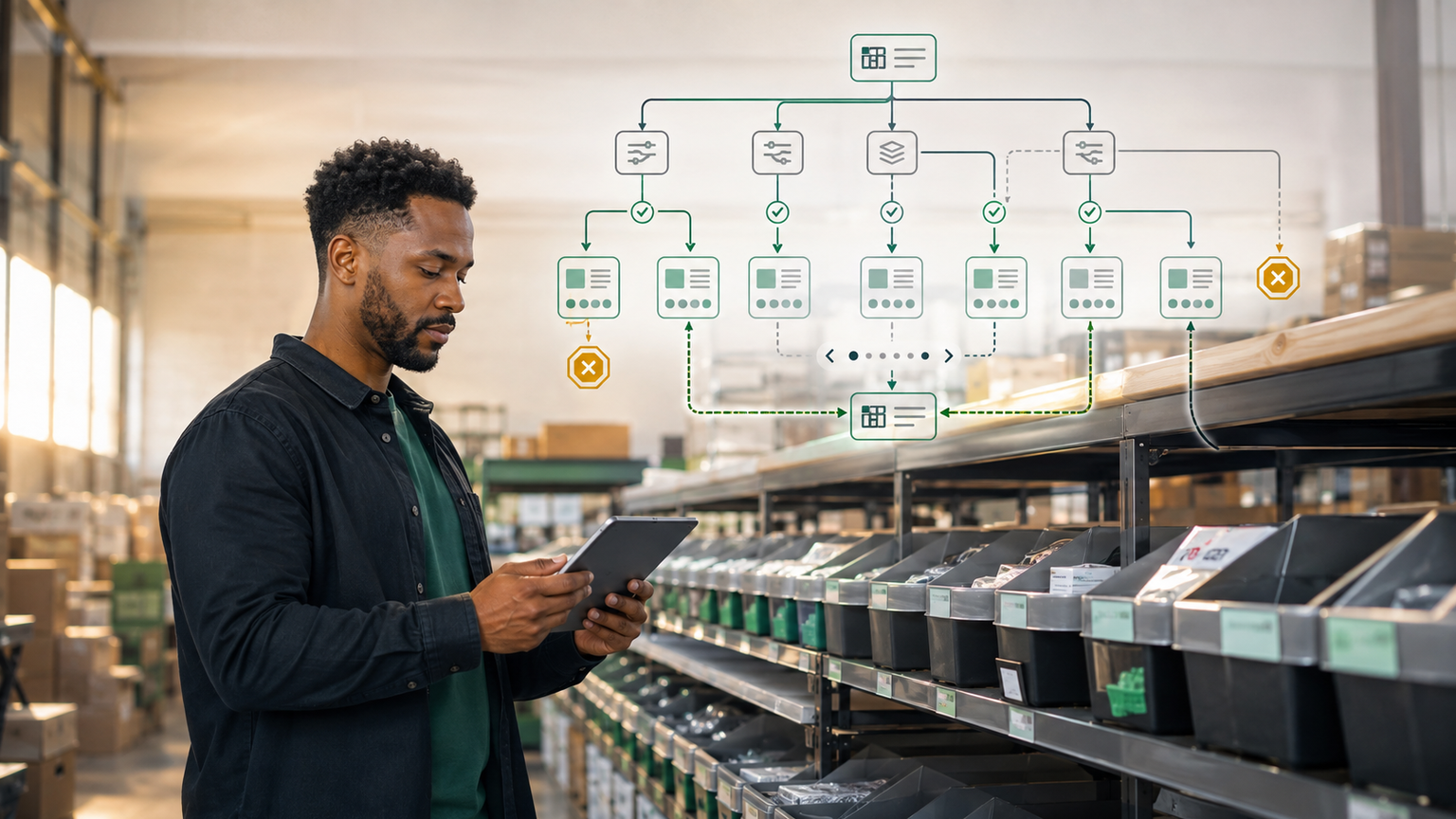 An online retail owner reviewing a store navigation model with useful filter paths, paginated products, and blocked duplicate combinations