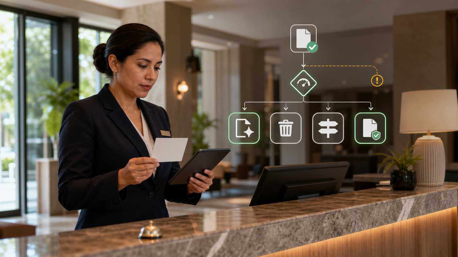 A hotel desk manager diagnosing a page that appears successful but contains no usable record